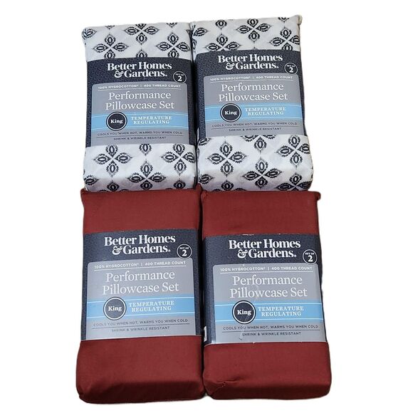 Better Homes & Gardens King Pillowcases – 8 Ct, 400 TC, Temp Regulating - Picture 1 of 7